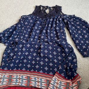 Medium dress navy with rust accents